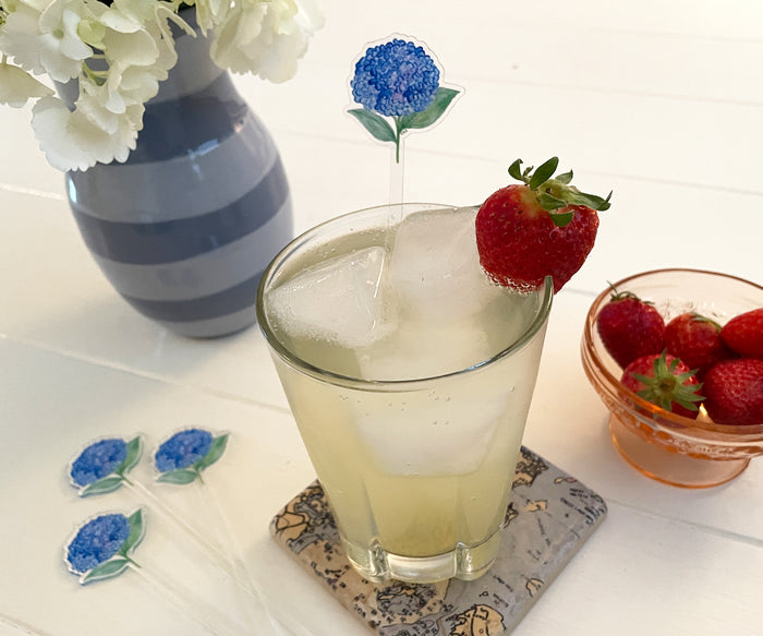 French Blue Hydrangea Acrylic Stir Sticks