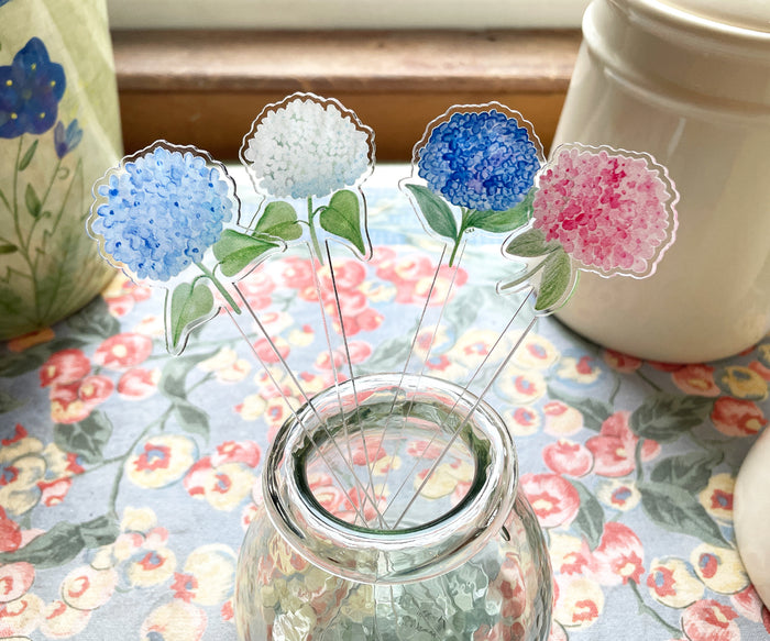 4 color set Hydrangea Acrylic Stir Sticks