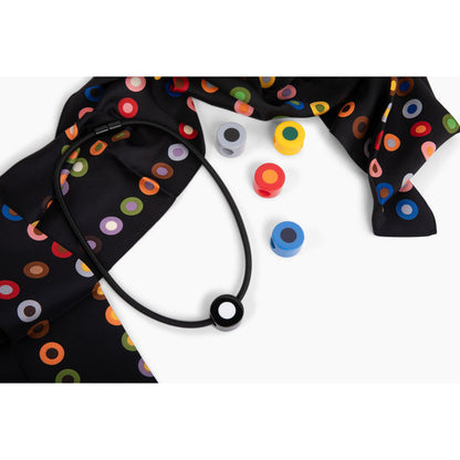 French dot scarf and necklace