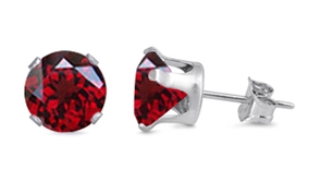 Garnet CZ Studs