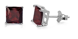 Garnet CZ Studs