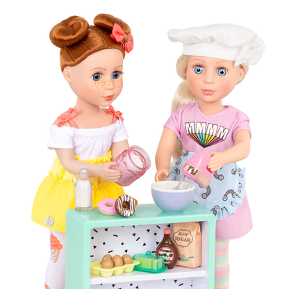 14-inch doll baking donuts