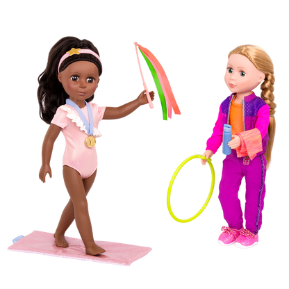 14-inch doll using gymnastic playset