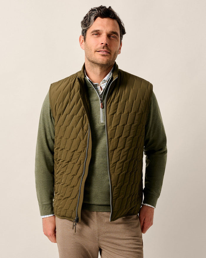 Johnnie-O Men's Belfry Quilted Puffer Vest Apparel Johnnie-O Mangrove Small
