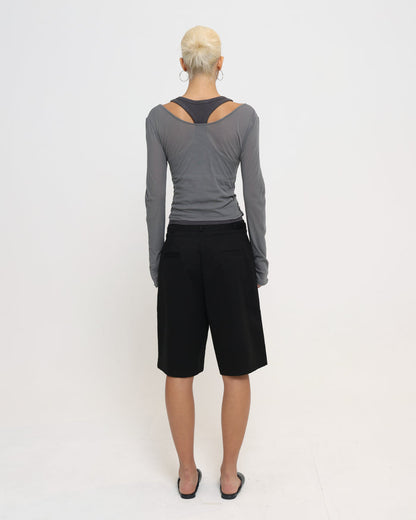Layered Racer Tank - Charcoal