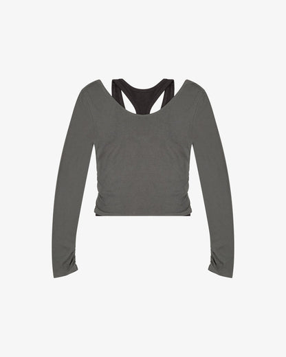 Layered Racer Tank - Charcoal