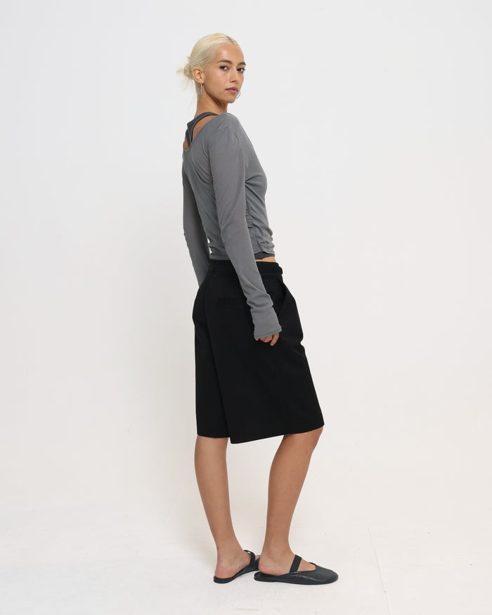 Layered Racer Tank - Charcoal