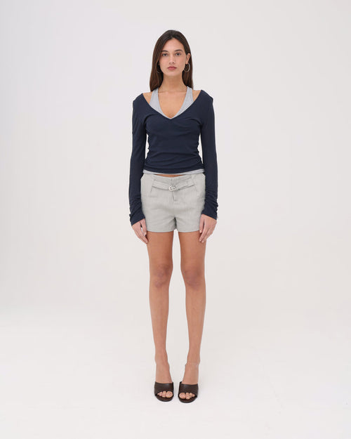 Layered Racer Tank - Navy / Grey