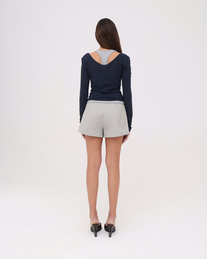 Layered Racer Tank - Navy / Grey