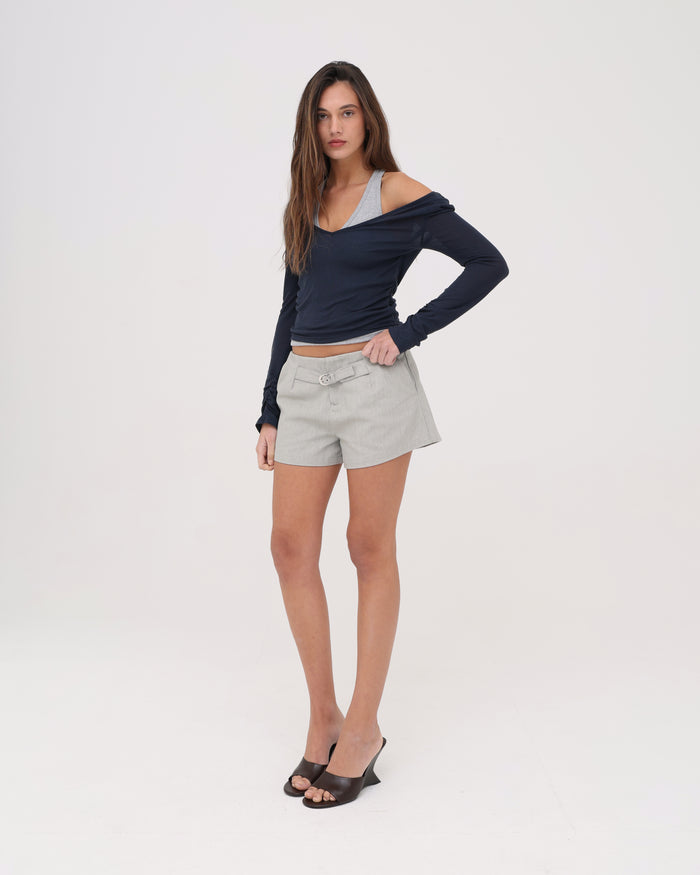 Layered Racer Tank - Navy / Grey