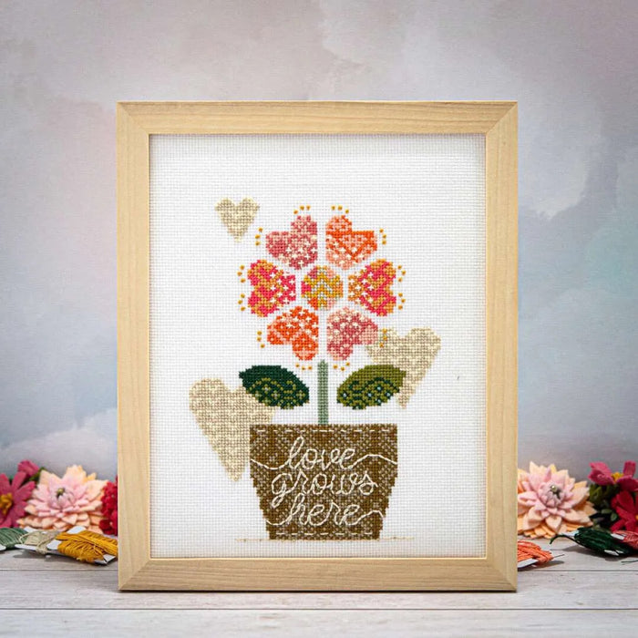Love Grows Here Cross Stitch Kit - Sewfinity.com