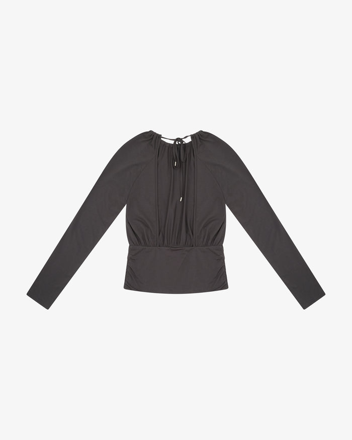 LS HALTER TOP - charcoal