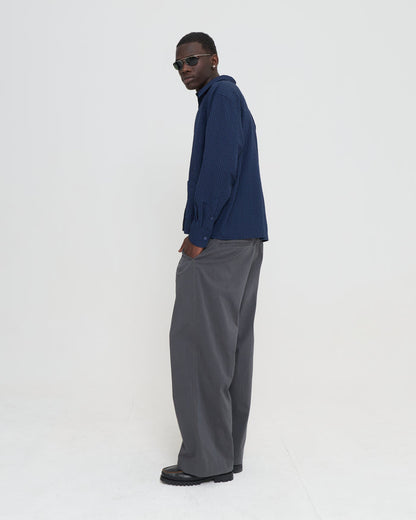 LS Stripe Shirt - Navy