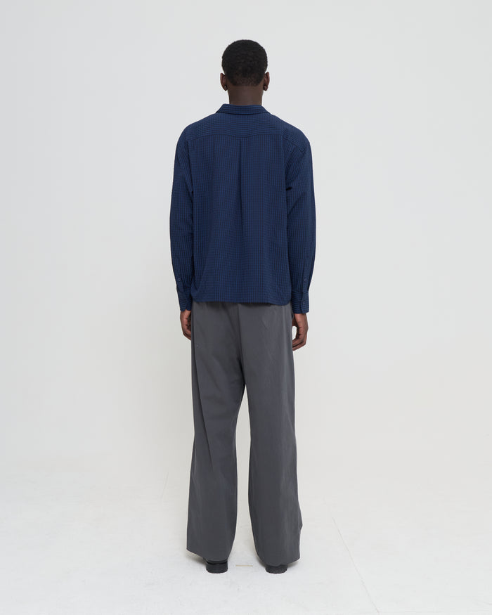 LS Stripe Shirt - Navy
