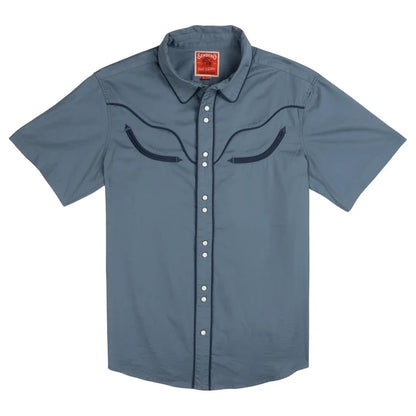 Sendero Provisions Co. Men's S/S The Prescott Western Shirt in Faded Navy