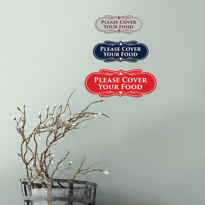Signs ByLITA Designer Please Cover Your Food Sign