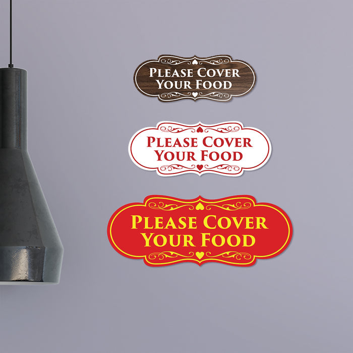 Signs ByLITA Designer Please Cover Your Food Sign