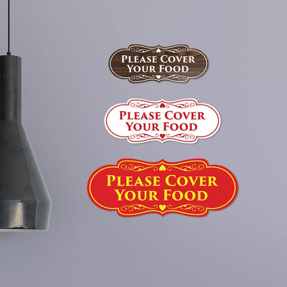 Signs ByLITA Designer Please Cover Your Food Sign