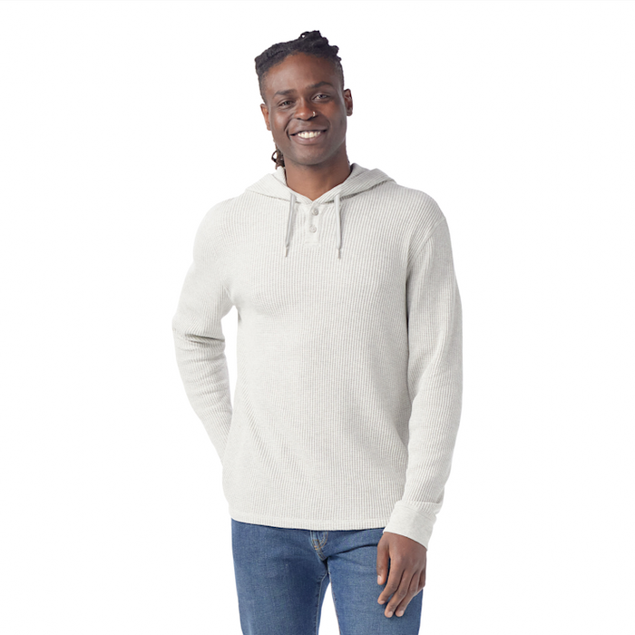 Smartwool Men's Waffle Henley Hoodie Apparel Smartwool Ash Heather Small