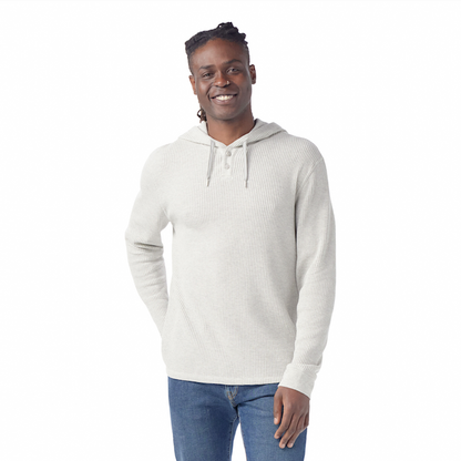 Smartwool Men's Waffle Henley Hoodie Apparel Smartwool Ash Heather Small
