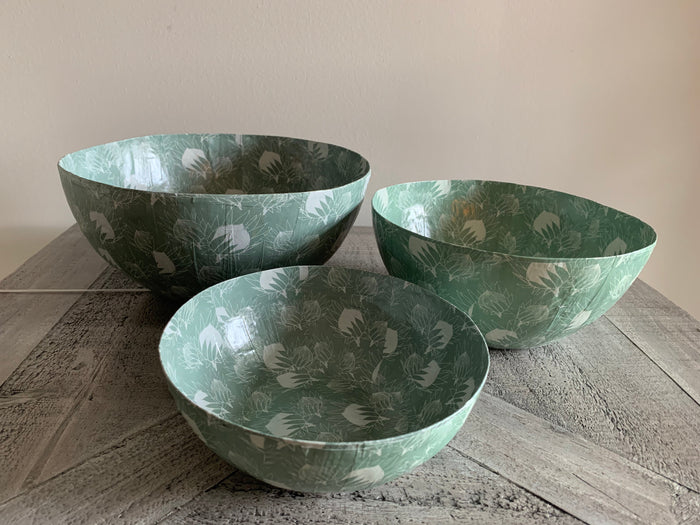Wola Nani Floral Paper Mache Bowls