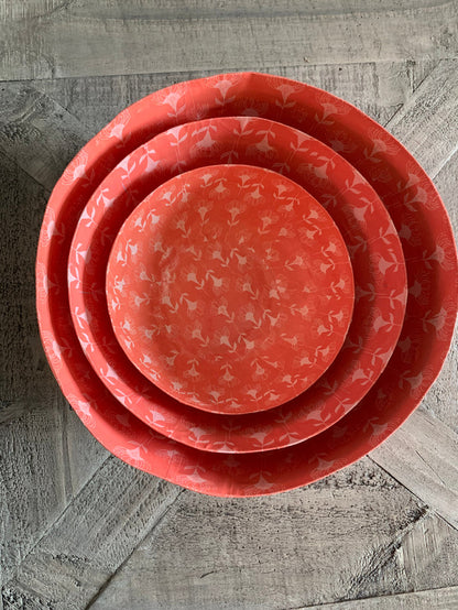 Wola Nani Floral Paper Mache Bowls